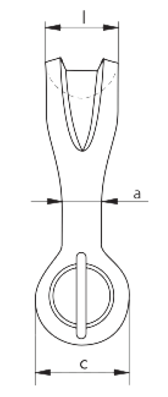 Green pin Sling Shackle Spec Drawing Side