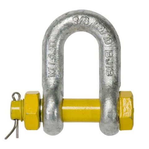 Grade S Yellow Pin Safety Dee Shackle