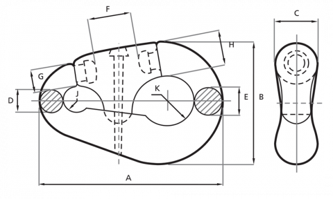 Pear Shaped Shackle Spec Drawing