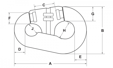 ORQ R4 Pear Shaped Shackle Spec Drawing
